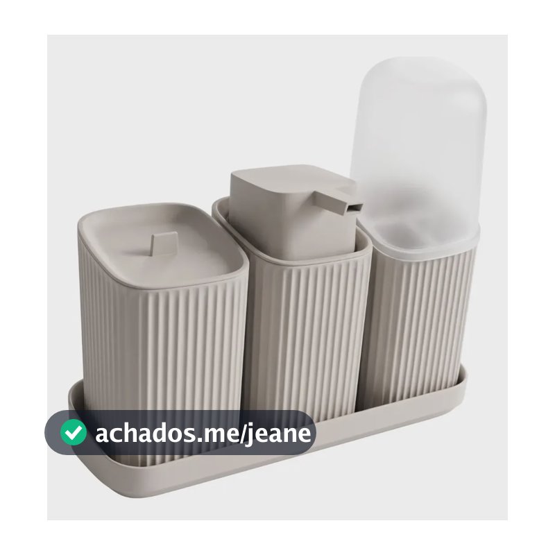 Kit Trio Usual Banheiro Cinza Claro