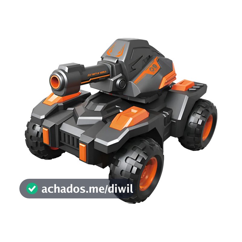 Carro Controle Remoto Infantil Tanque Bomb Laranja Maxi Toys
