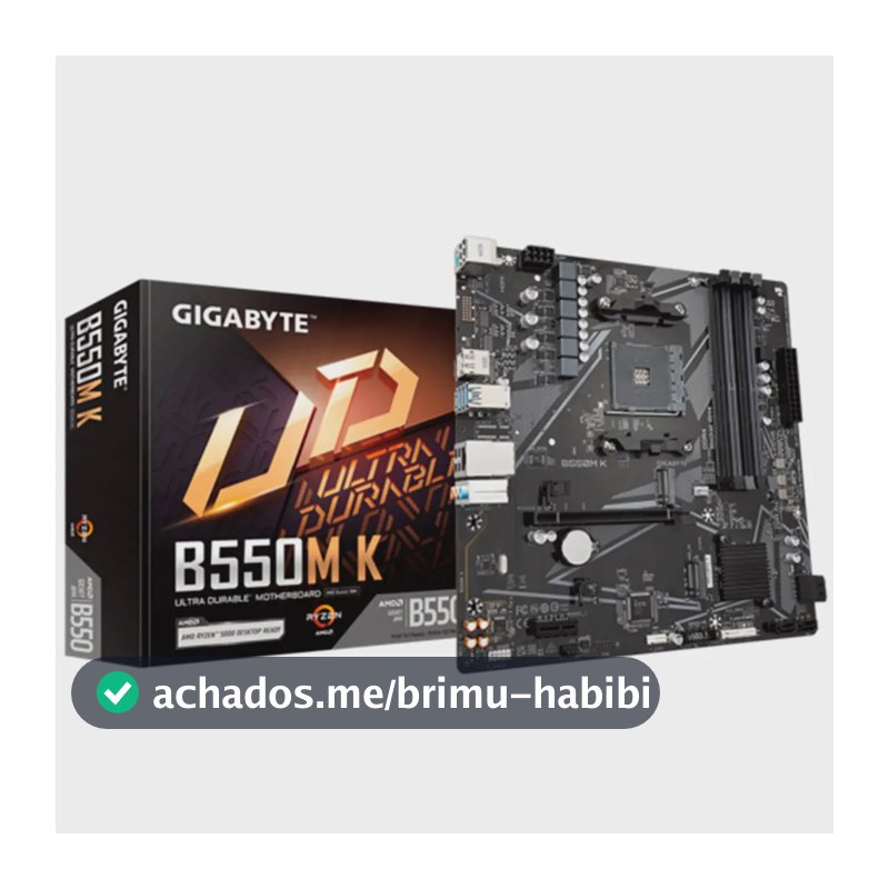 Placa-Mãe Gigabyte B550M K para AMD Ryzen, DDR4 e Socket AM4