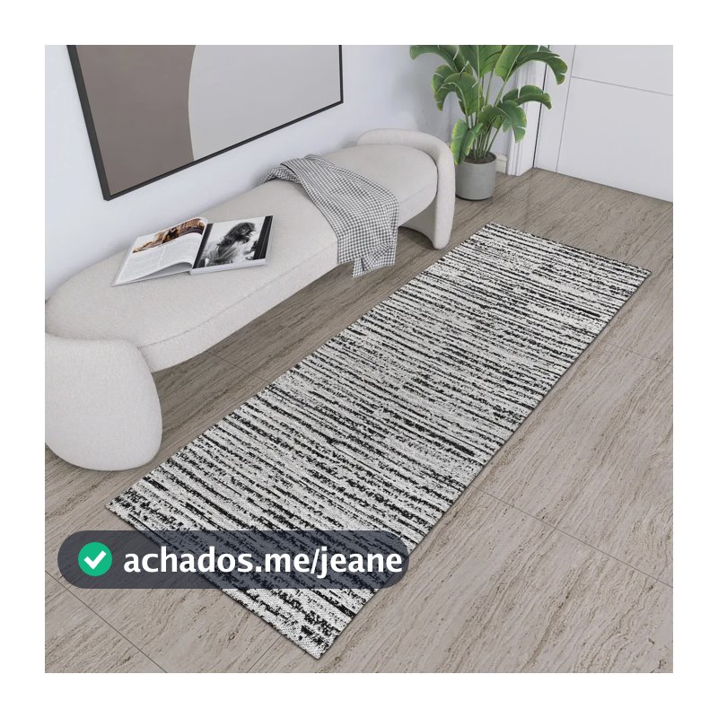 Tapete Passadeira Cozinha Corredor Mesclado 1,30 X 0,45m Antiderrapante Prático Funcional Moderno Decorativo Lavável