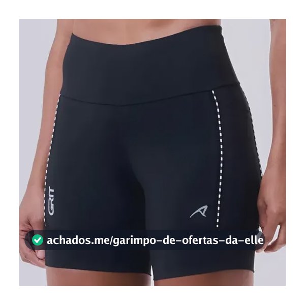 Bermuda Corrida Authen Grit Bossa Bolsos 15cm Preta