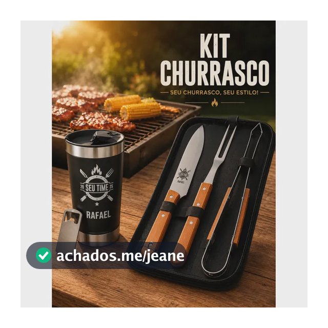 Kit Churrasco Personalizado + Copo Exclusivo Nome + Bolsa