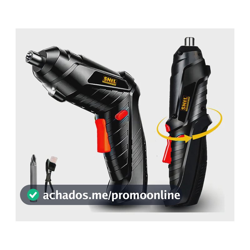 Parafusadeira Snel Profissional 4.8V Bateria USB Portátil Preto