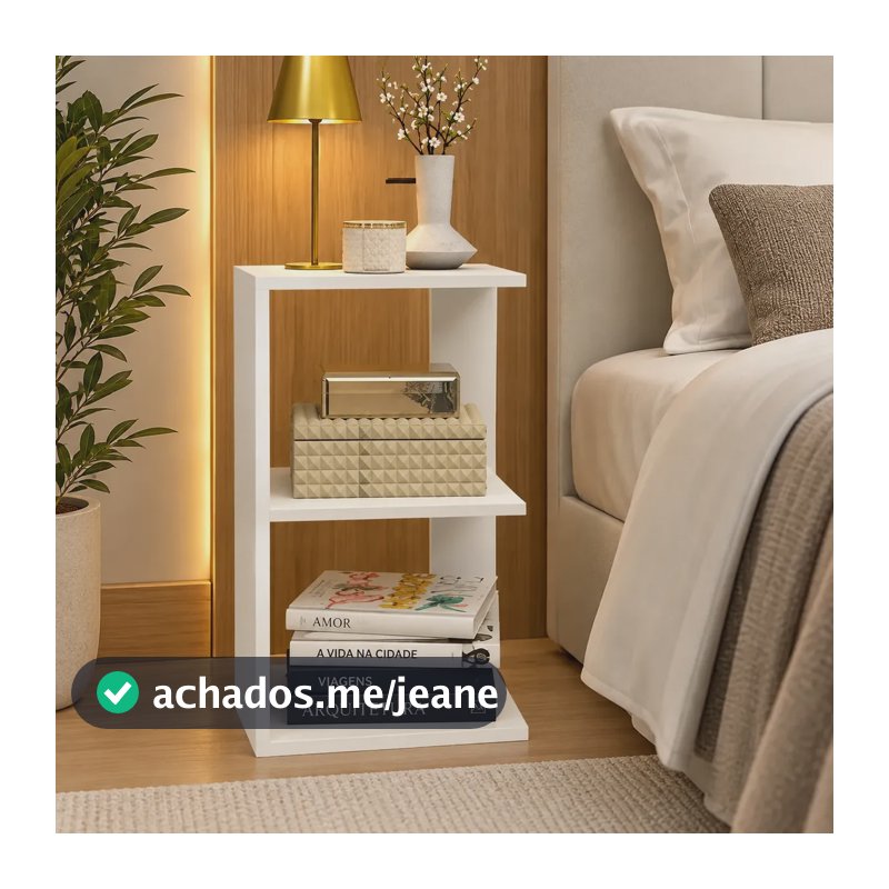 Mesa De Cabeceira Retrô Luxo Compacta By House Mdp