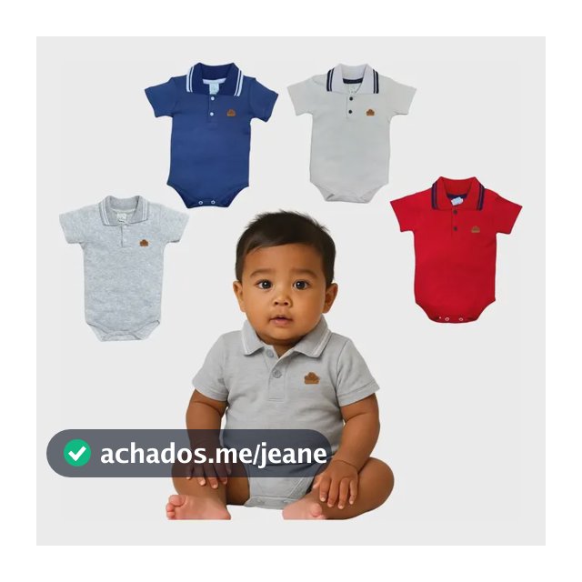 Kit 4 Body Bebe Gola Polo 100% Algodão Manga Curta Fio 40.1