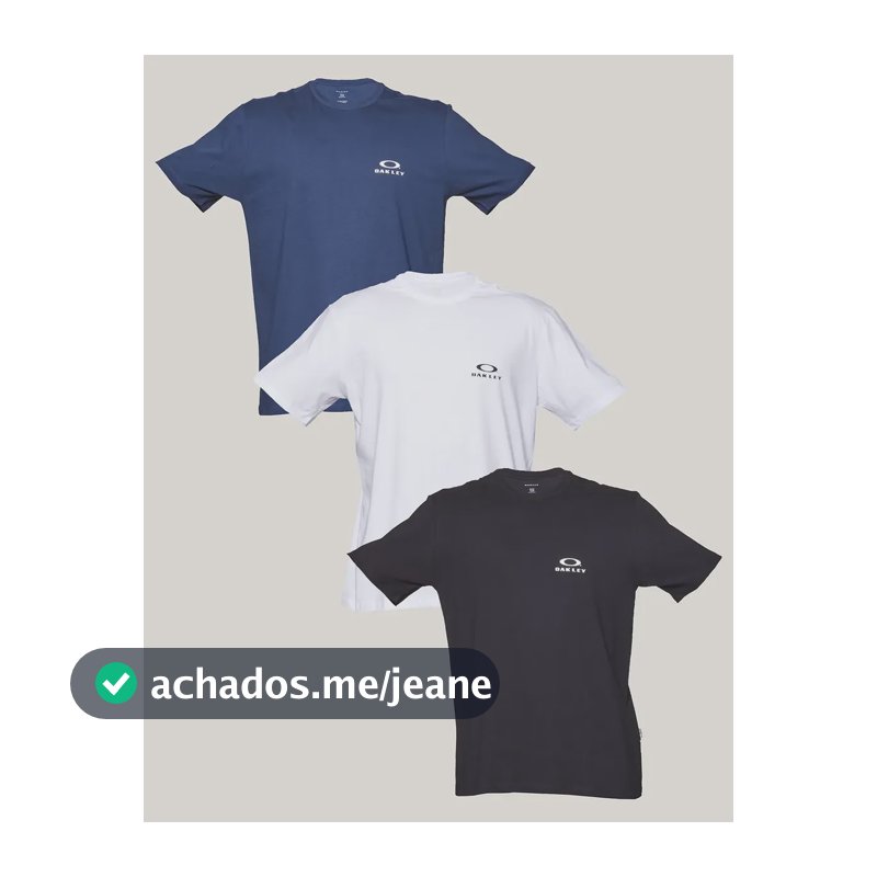 Kit 3 Camisetas Oakley Masculino Misselaneous Ellipse Misselaneous Logomarca M Liso
