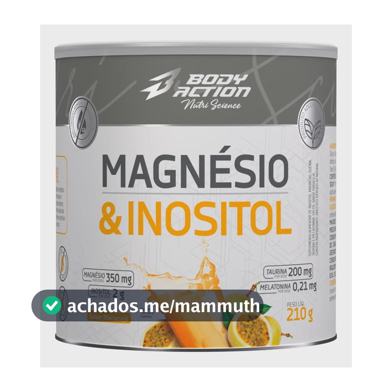 Mineral/Vitamina Bodyaction Nutri Science Magnésio E Inositol Taurina Melatonina 210g em pó sabor Maracujá x 210g