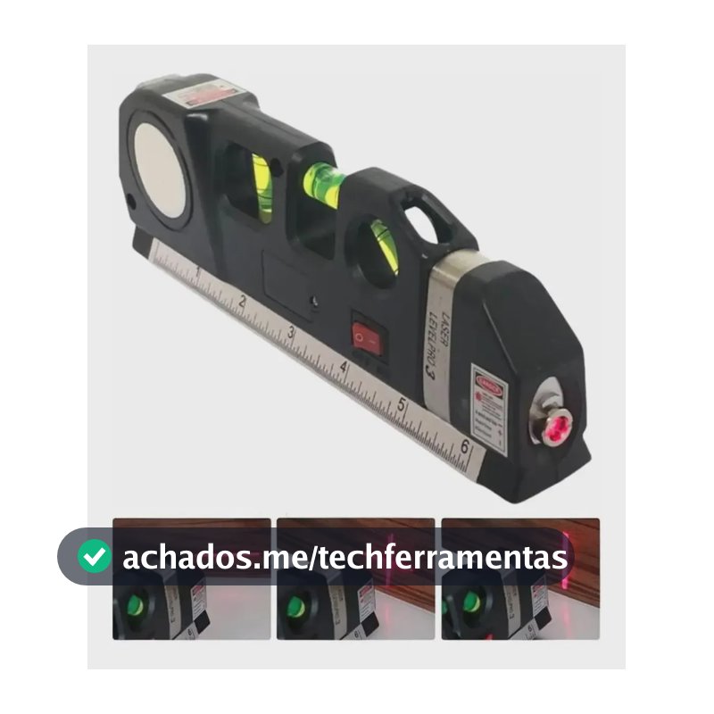 Nível A Laser 3 Linhas E Trena Régua Nivelador Pedreiro