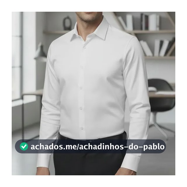 Camisa Social Masculina Slim Fit Premium Manga Longa Lycra