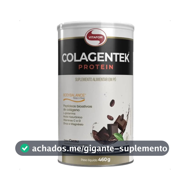 Suplemento Com Colágeno Colagentek Protein Cacau 460g Vitafor