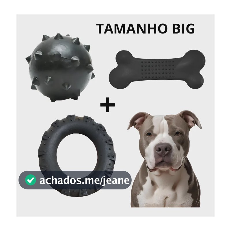 Kit Brinquedos Pet Resistente Interativo Cachorro Grande