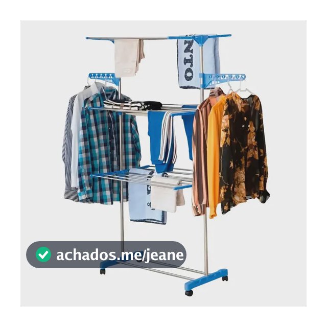 Varal De Chão De Pe Grande Vertical 3 Andares Dobrável Roupa