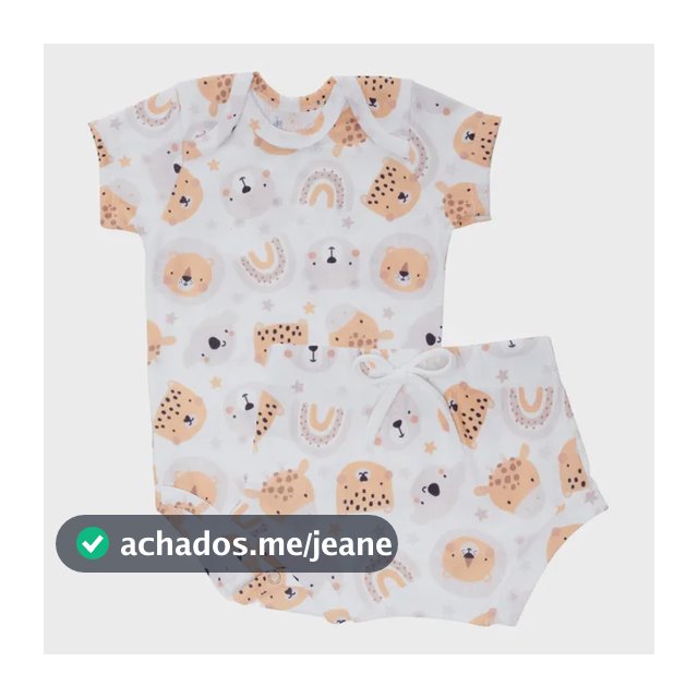 Conjunto Curto Body Curto E Tapa Fralda Verão Confortável