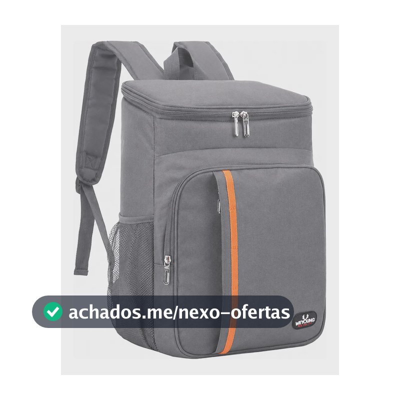 Mochila Térmica Oxford 30l Conserva Até 16h Impermeável Cinza