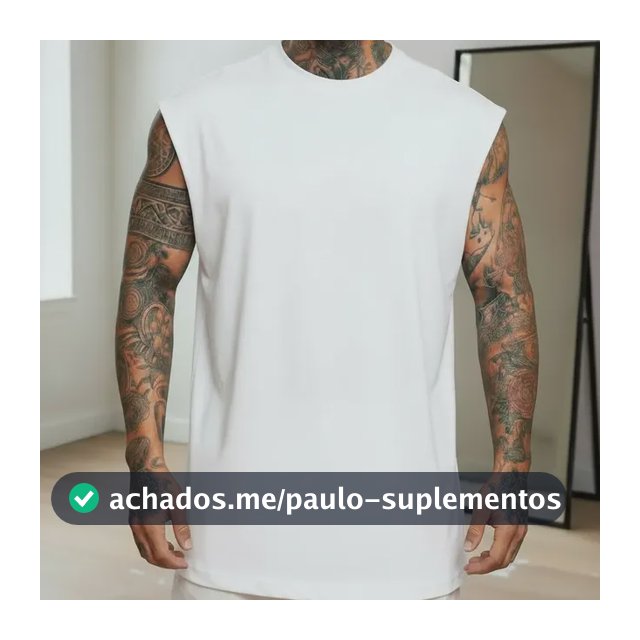 Regata Oversized Masculino Tamanho Grande Básica Lisa Branco P
