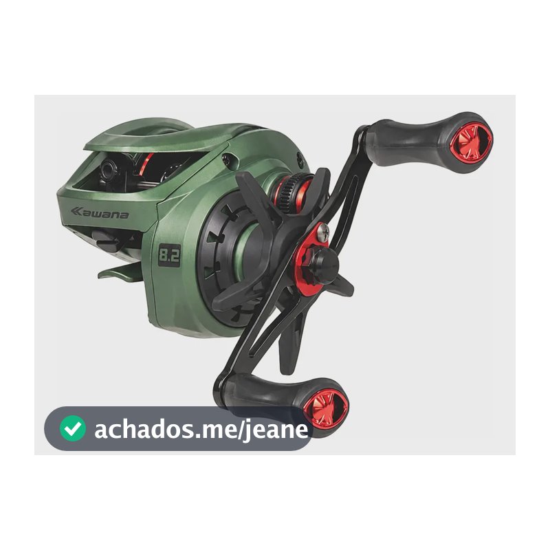 Carretilha Kawana Luna - 8.2:1 Drag 8kg 10rol Verde Militar Fosco Esquerdo