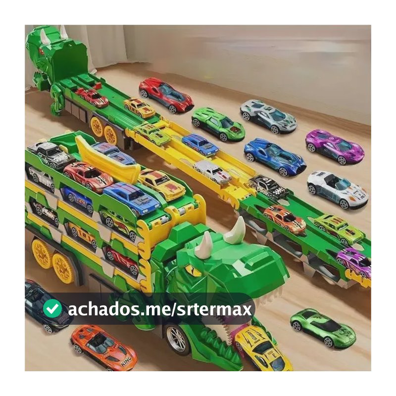 Pista Carrinho Dinossauro Caminhão Lançador 6 Carrinhos Cor Verde