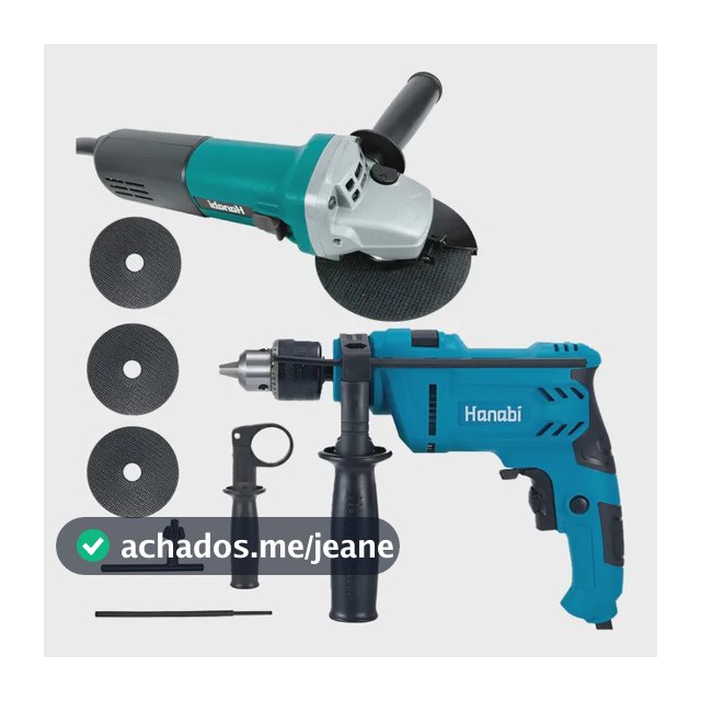 Kit 1 Esmerilhadeira Lixadeira 880w 1 Furadeira Impacto 500w