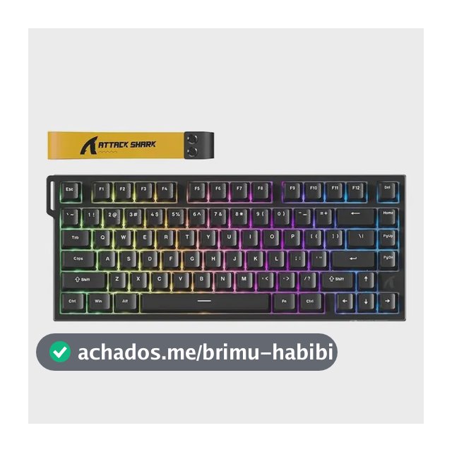 Teclado Mecânico Attack Shark R82he 8000hz Gamer Preto Inglês Us