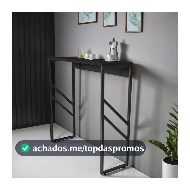 Aparador Industrial Café Barzinho Buffet Decoração Mdf Aço Preto