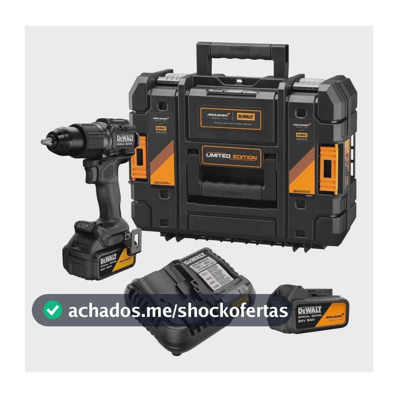 Parafusadeira /furadeira 1/2  18v C/bateira Mclaren X Dewalt Preto