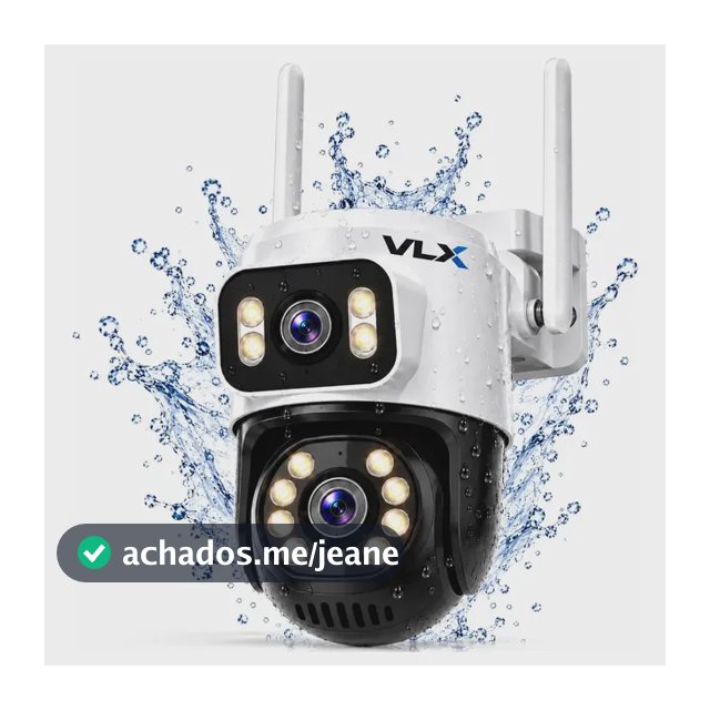 Câmera Segurança WiFi A28B 4K Dupla Lente Externa IP66 Visão Noturna Colorida Áudio Bidirecional 360° iCSee Detecção Movimento PTZ Monitoramento Celular VLX