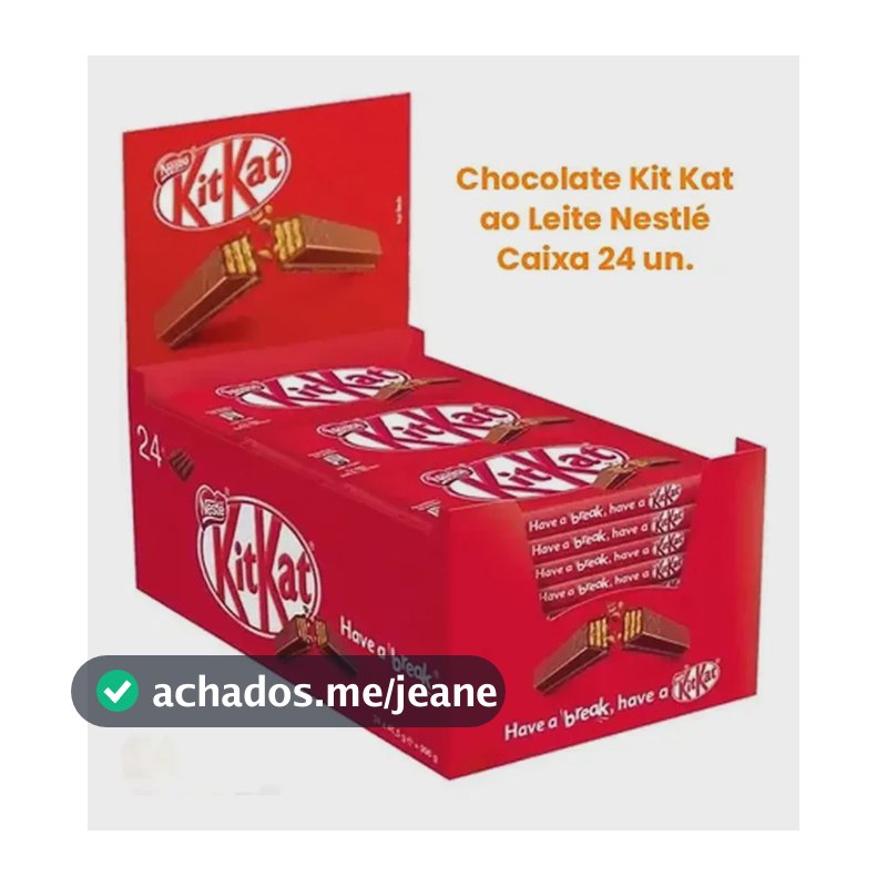 Chocolate ao Leite Kit Kat - Caixa com 24 unidades de 41,5g