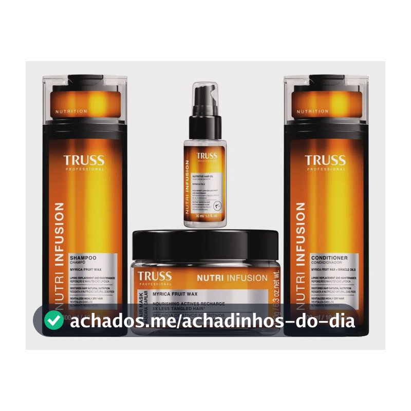 Truss Nutri Infusion Shampoo Condicionador Máscara Oleo 30ml