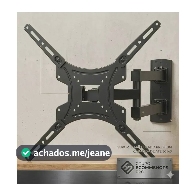 Suporte Tv Tri-articulado Universal Monitor Braço Longo Reforçado Regulável E Inclinável Lcd Led Plasmas 14 A 55 Polegadas Cor Preto BAMDUU