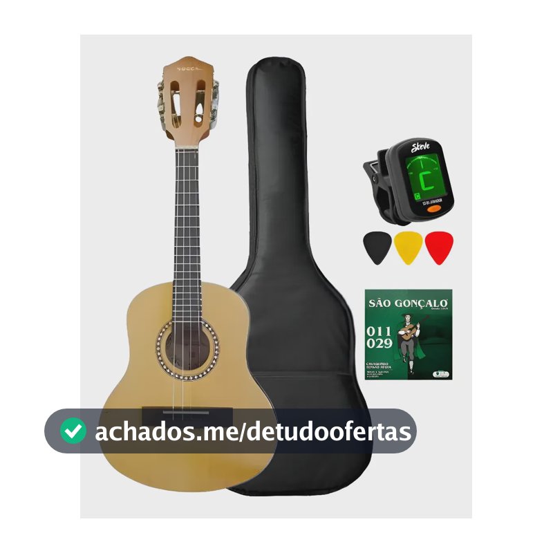 Cavaco Cavaquinho Elétrico Vogga Vcc620 Nt Com Acessorios Branco
