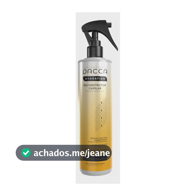 Reconstrutor Capilar Profissional Protetor Térmico Spray Dacca Professional 250ml