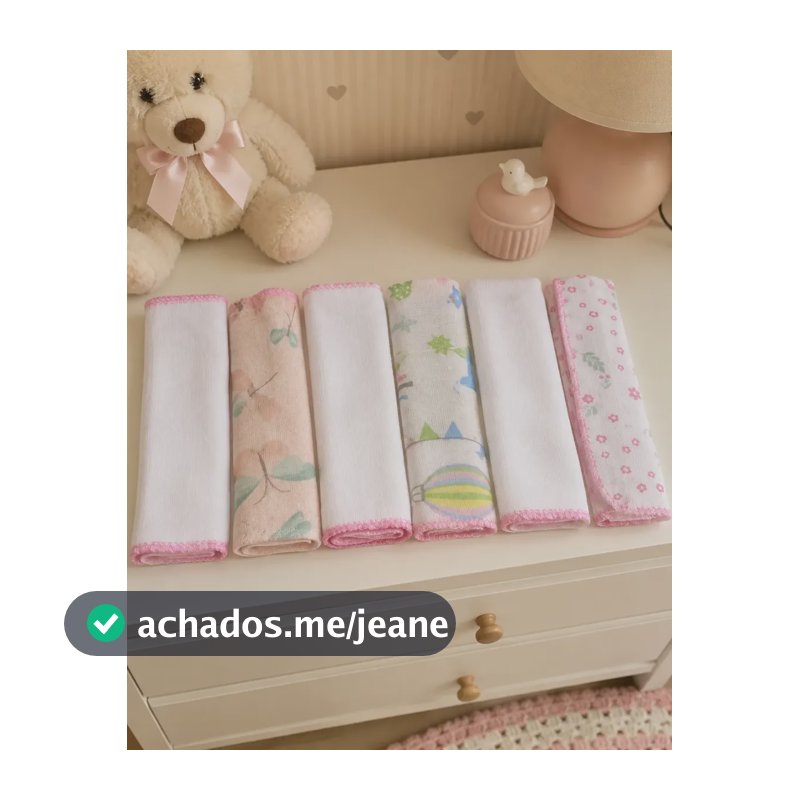 Kit 6 Paninhos De Boca Para Bebê Estampados Algodão Premium Menina