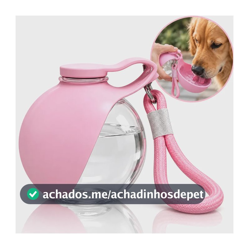 Garrafa pet Bebedouros para caes EPS-5329 comeudouro pet portatil Cor Rosa