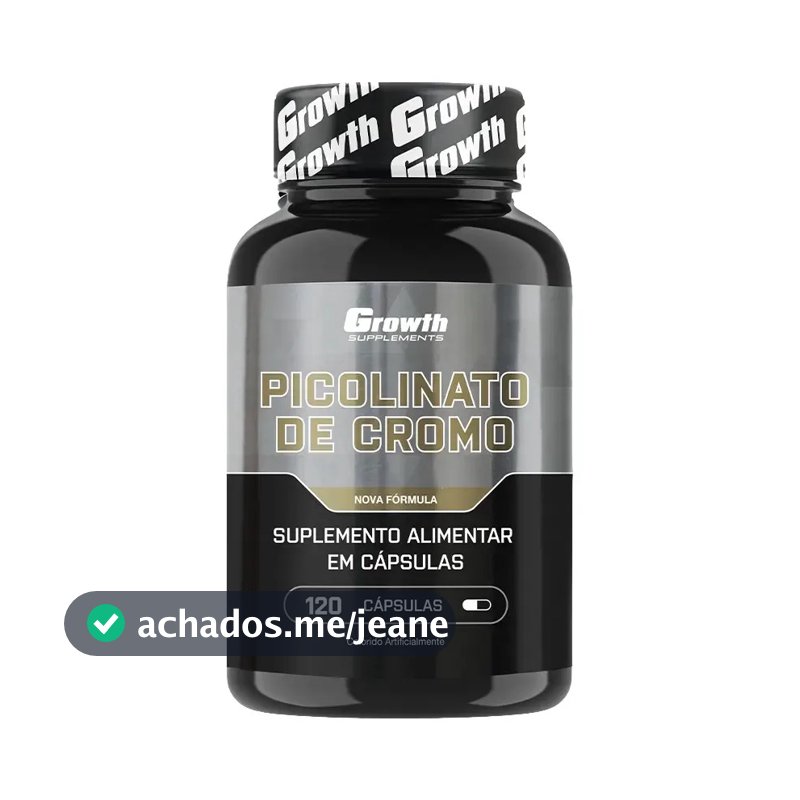 Picolinato De Cromo 120 Cáps. Growth Supplements Sem Sabor