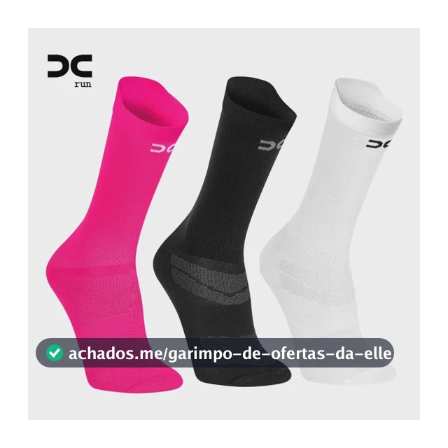 Kit 3 Meias Esportivas Unissex Confort Academia Corrida Gym