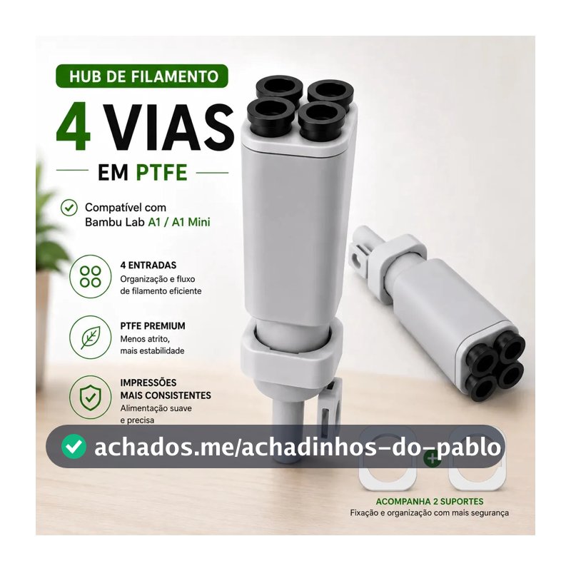 Hub De Filamentos 4 Vias Ptfe Ams Para Bambu Lab A1 E A1 Mini