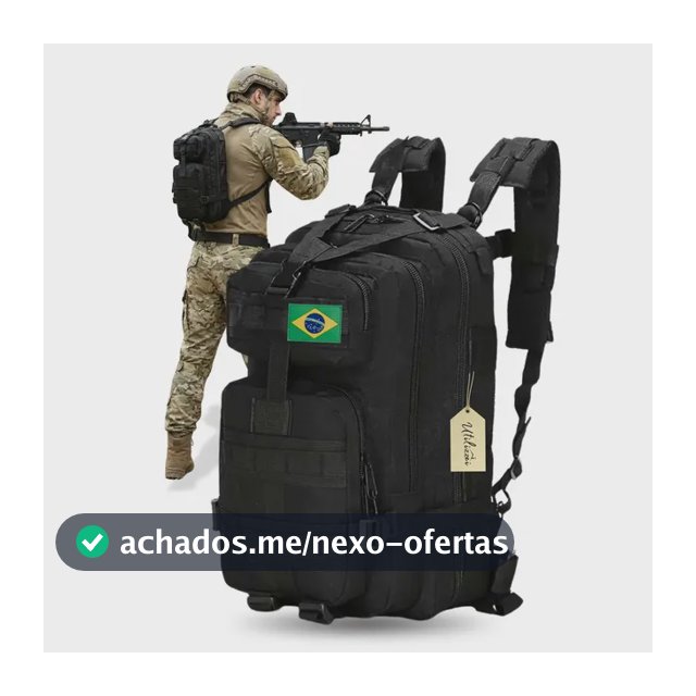 Mochila Militar Bolsa Tática Resistente 30 Litros Super Reforçada Impermeável Bandeira Brasil Brinde Utilizzei