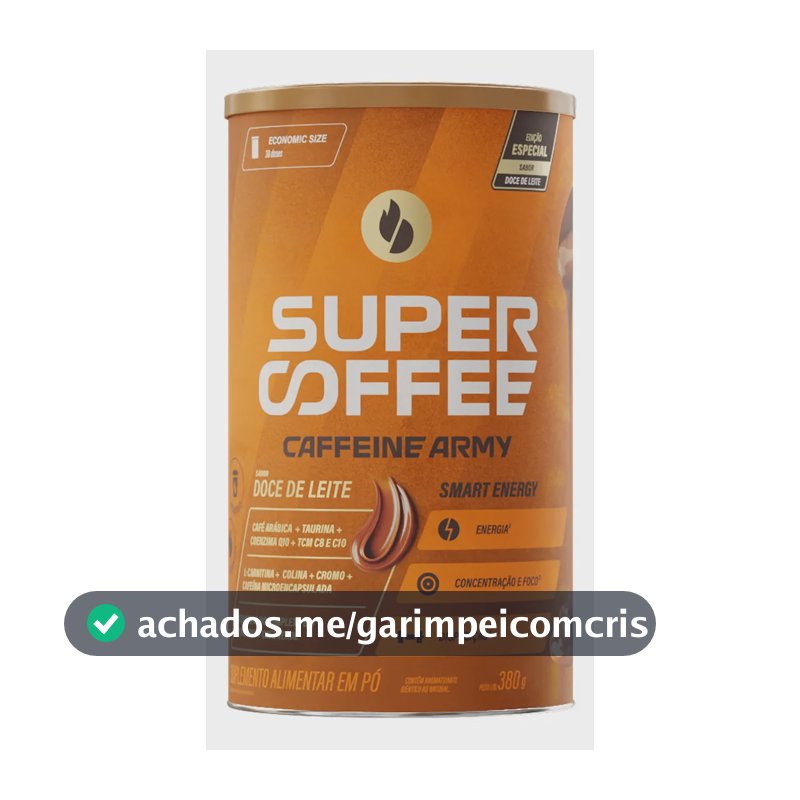 Cafeína Caffeine Army Supercoffee Classic Size em pó sabor Doce de leite x 380g