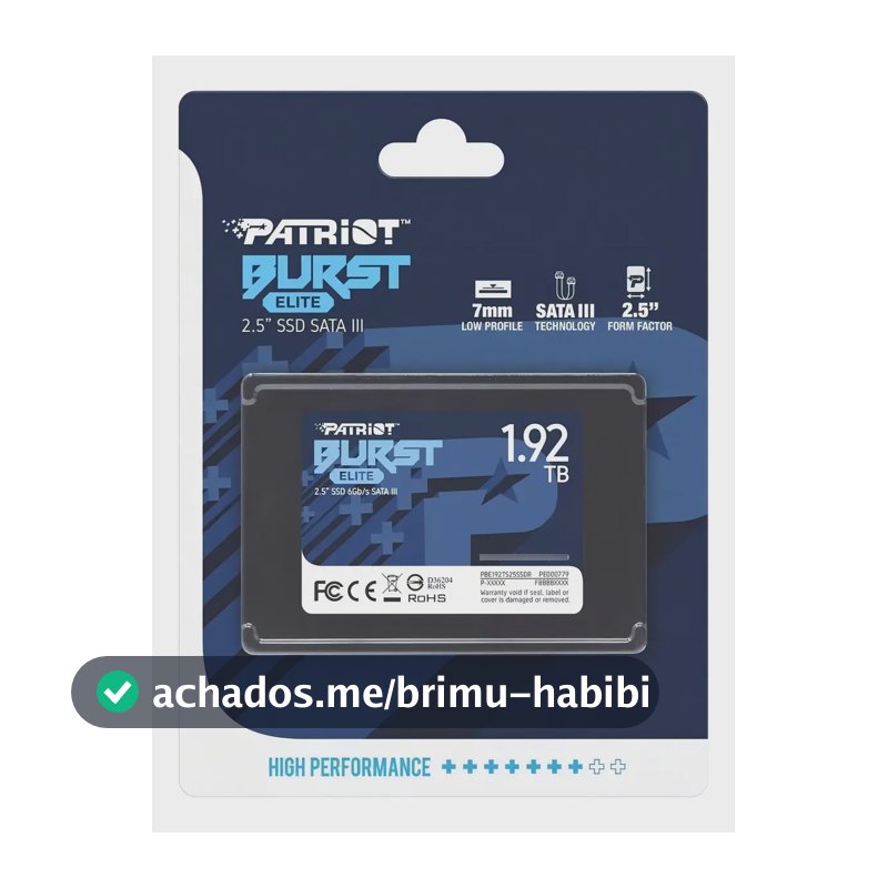 Disco Sólido Interno Patriot Burst Elite 1,92 Tb Sata Iii Pr Cor Preto