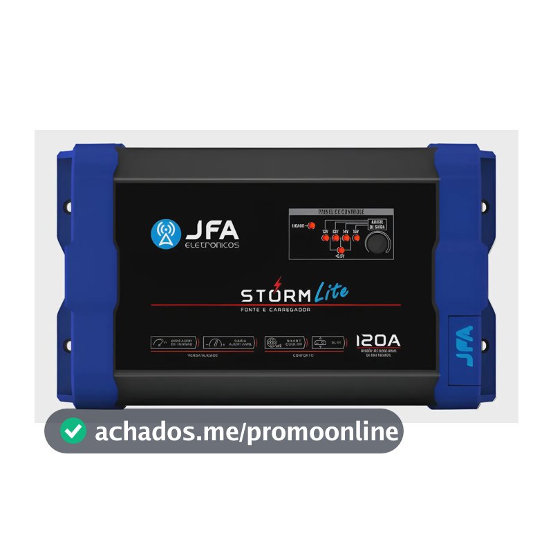 Fonte Carregador Automotivo Jfa 120a Storm Lite 12v Bivolt Preto