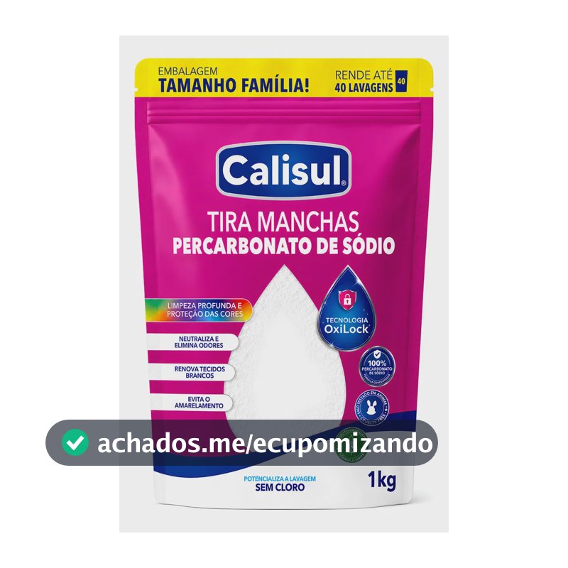 Percarbonato De Sódio 100% Puro Tira Manchas Alvejante - 1kg Calisul