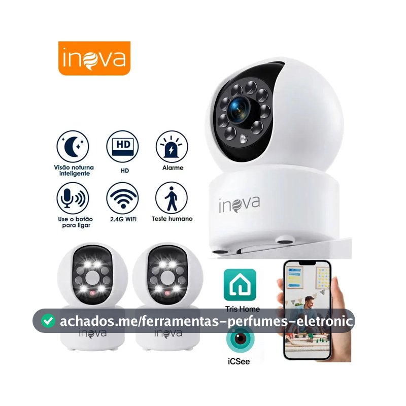 Kit 2 Babá Eletrônica Câmera Inteligente Câmera De Segurança Residencial Interna Wi-fi 360° 1080p Full Hd, Detecção De Movimento Áudio Bidirecional 24/7 ICSEE Câmera De Monitoramento