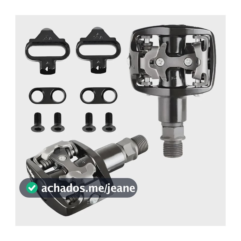 Par Pedal Clip Wellgo Wpd-823 Mtb 9/16 Spd Com Tacos Preto