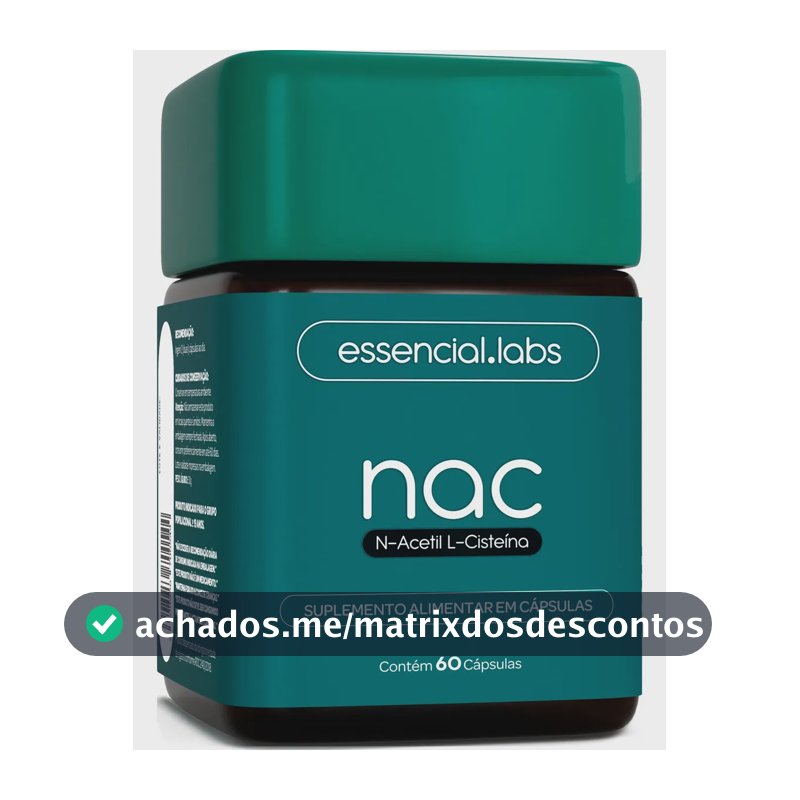 NAC 600mg - Fórmula Exclusiva com Máxima Concentração e Pureza - N-Acetil L-Cisteína - 60 Cápsulas