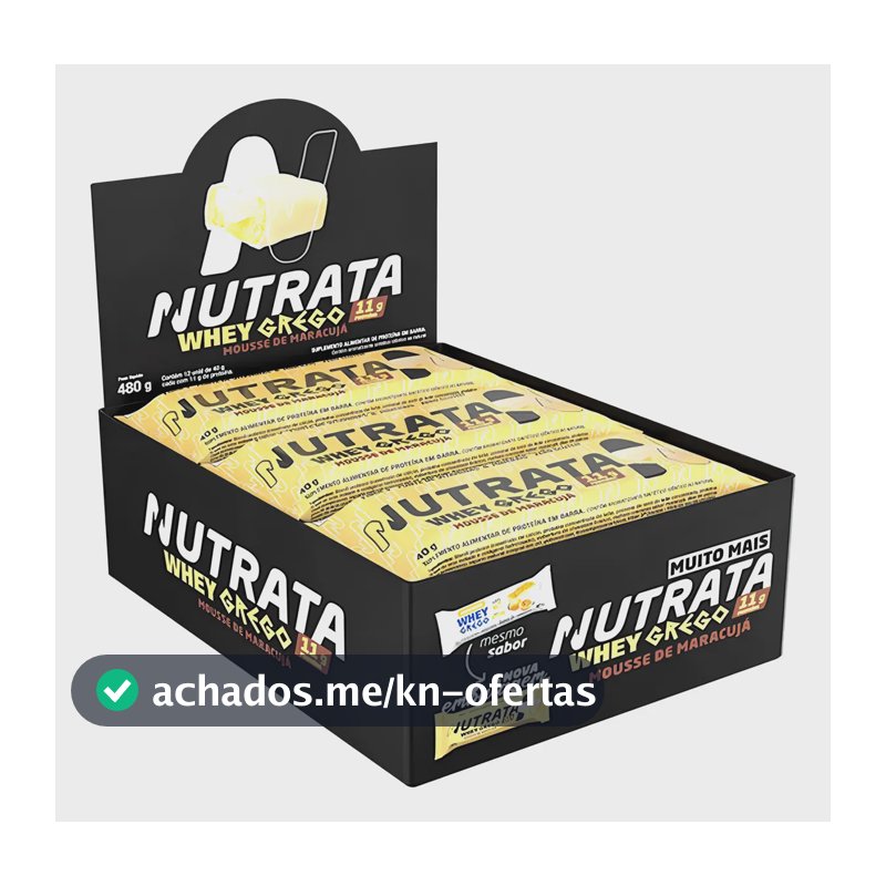 Barra de proteínas Nutrata WHEY Grego 40G sabor Mousse de maracujá x 480g 12 un