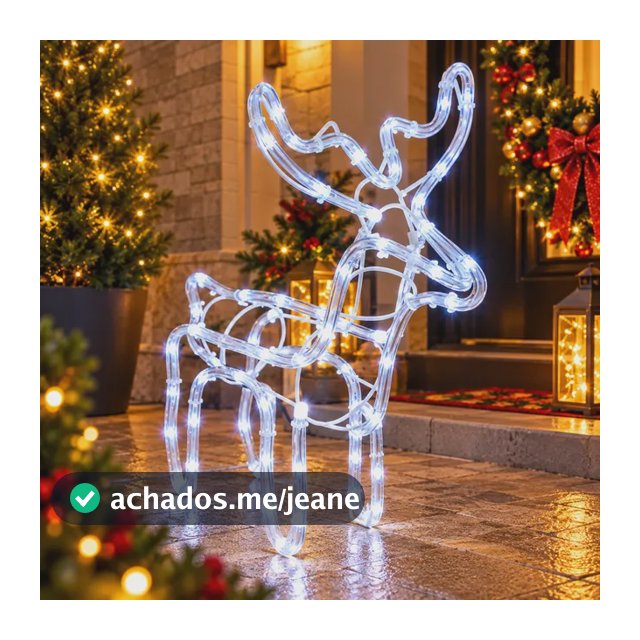 Rena De Natal Iluminada Led  Decoração Natalina Servo Árvore Branco Frio
