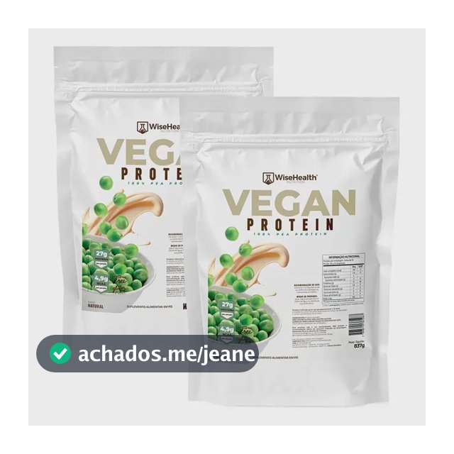 Kit 2 Vegan Protein Natural 837g - Wisehealth