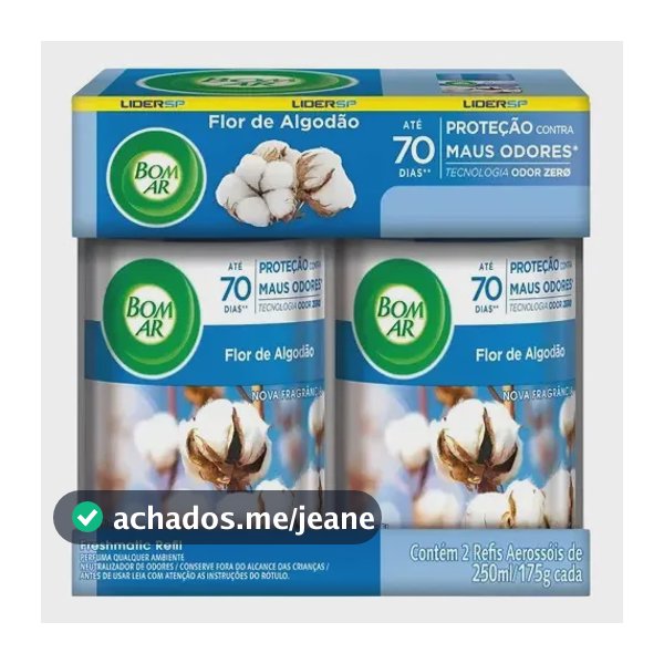 Bom Ar Automático Aerossol Refil Flor De Algodão Com 2 Un