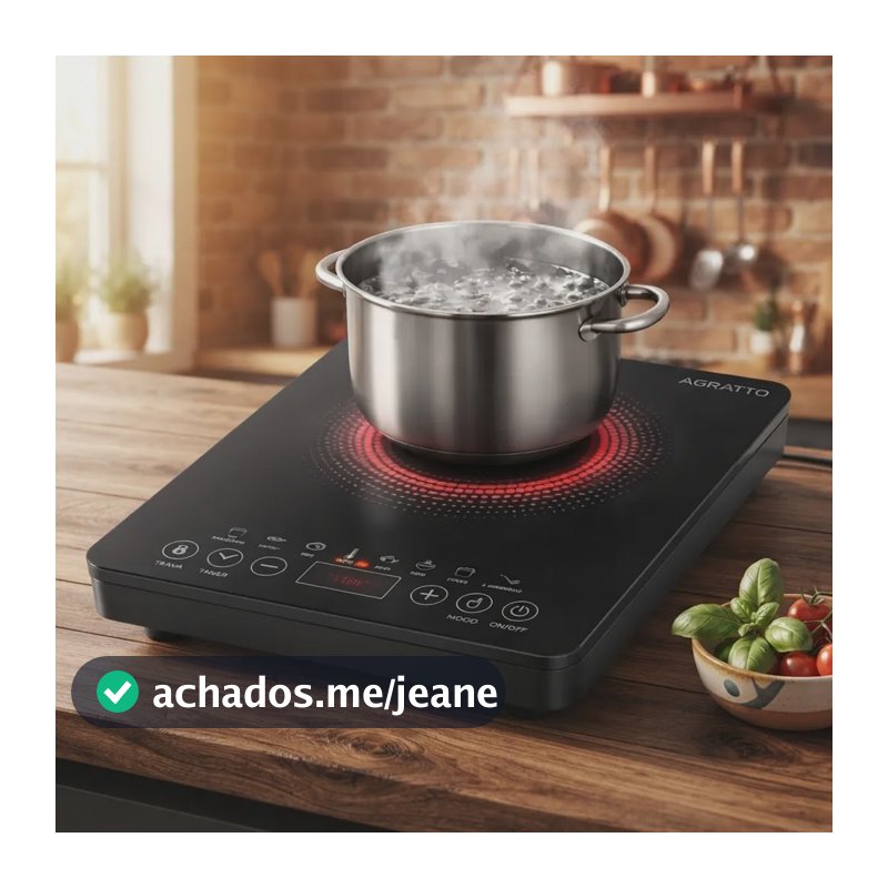 Cooktop Inducao Agratto 1 Boca Portatil Mesa Fogao Moderno Preto 220v