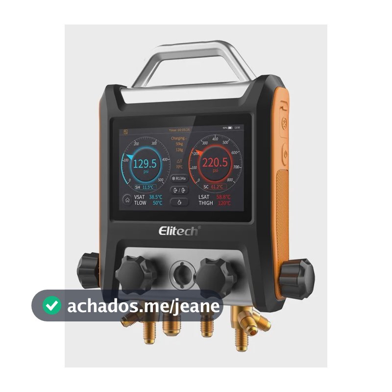 Manifold Digital Bluetooth Vacuômetro 4 Vias MS-4000 Refrigeração Elitech